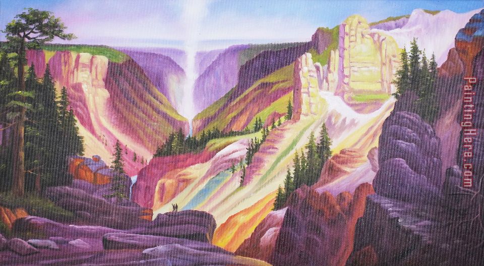 Grand Canyon of Yellowstone D painting - Thomas Moran Grand Canyon of Yellowstone D art painting